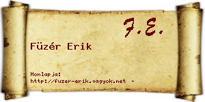 Füzér Erik névjegykártya